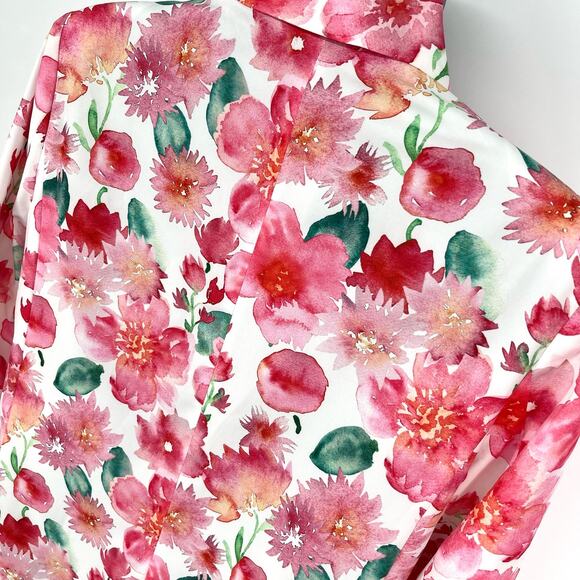 Staccato Callie Open Front Floral Blazer SZ S Pink Peach Green White Lined - Picture 8 of 11